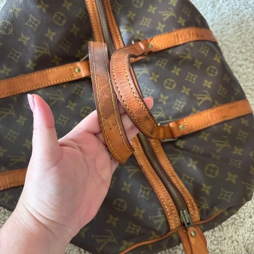 Louis Vuitton Sac Souple Travel Duffle 45 Brown Canvas, Leather Monogram GUC